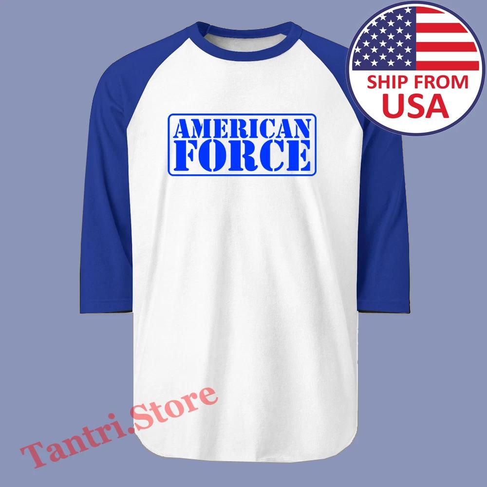 American Force Wheels Men s Raglan White Blue Size S to 2XL 4XL