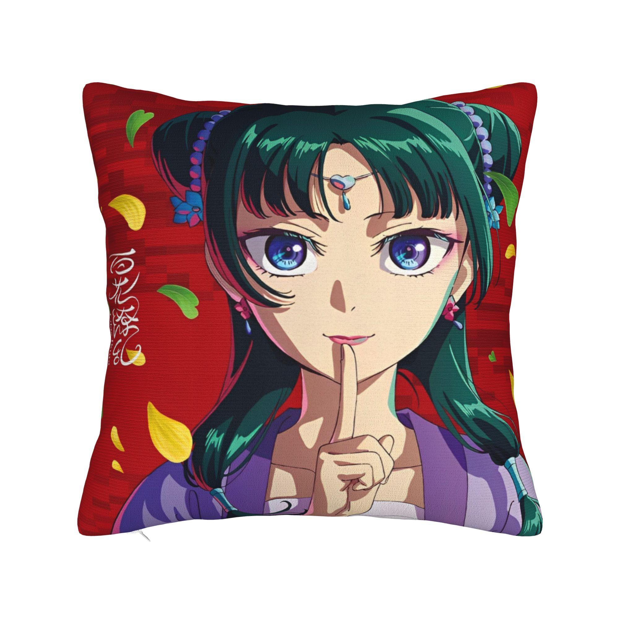 

Maomao Anime Pillowcase Polyester Cushion Cover Decoration The Apothecary Diaries Pillow Case Cover Sofa Square 40*40cm 12x12Inch