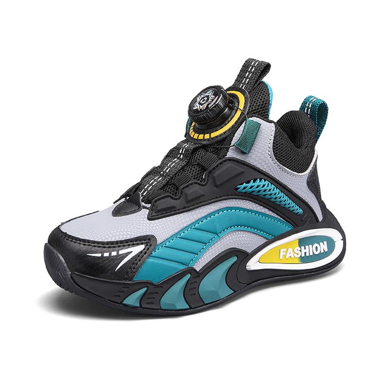 Girls' middle-aged and older children's basketball shoes, light boys' sports shoes, 2025 new spring leather children's sports shoes