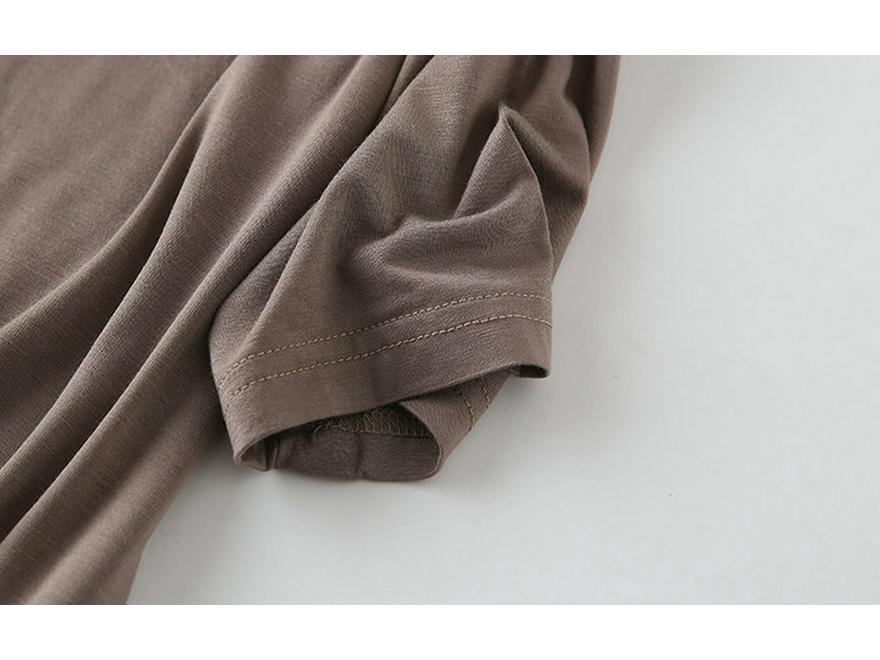 Korean Summer V-Neck Batwing Sleeve Loose Modal T-Shirt