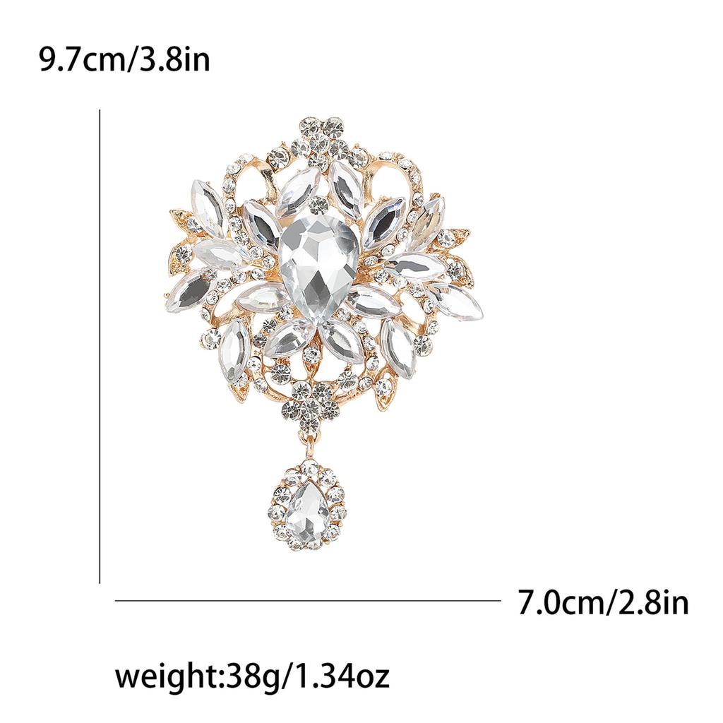 Hänge av kristallglasbrosch för kvinnor unisex strassnålar bankettfest ryggsäck presenter smyckestillbehör
