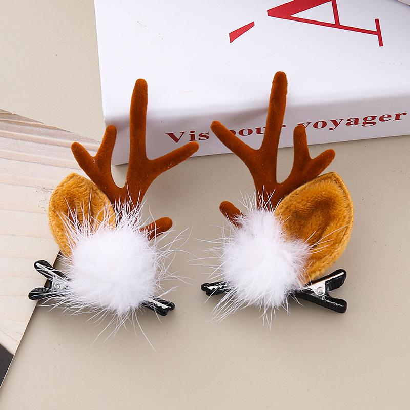 Christmas Antler Hair Clip: Cute Children's Elk Ears with Bells and Mushrooms