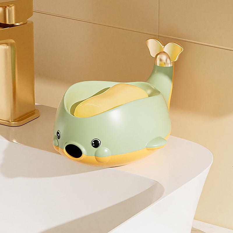 1Pc Cute Whale Shape Soap Box Cartoon Soap Dish Drainable Soap Holder Soap Container Soap Dish For Tray Bathroom Accessories зелёный