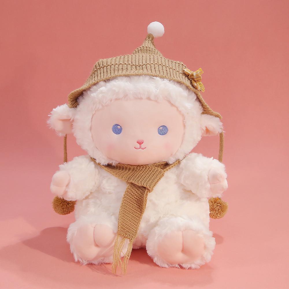 

Plush Sheep Mousse Toy With Soft Polyester Filling For Gift Giving And Collecting 23cm коричневий