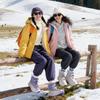 Damen Übergröße Weiche Sohle Winter Warm Wasserdicht Rutschfest Fell Eins Schneestiefel Gepolstert Gefüttert Stiefeletten Wasserdicht Outdoor Sport Baumwollstiefel