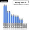 S2 Anti-slip PH2 Magnetic High Hardness Screwdriver Bit (25-150mm) for Electric Air Screwdrivers, Blue.