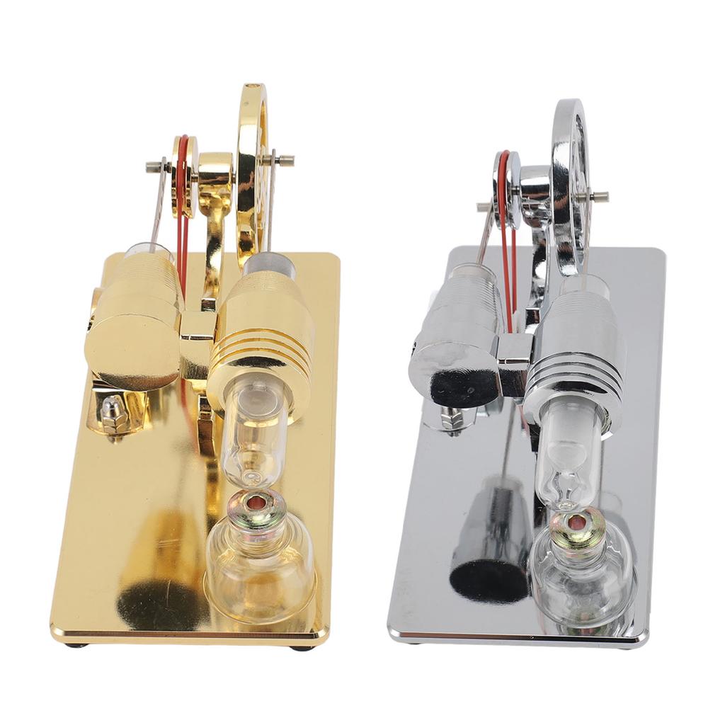 Sterling Engine Model with LED Bulb and Flywheel Stirling Engine Motor Model Educational Toy Electri