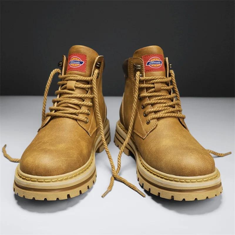 Genuine Leather Boots for Men Shoes Men s Shoe Luxury Shoes High Quality Casual Sneakers Taco Ankle Boots Dress Booty Man Mens 40 7327₽