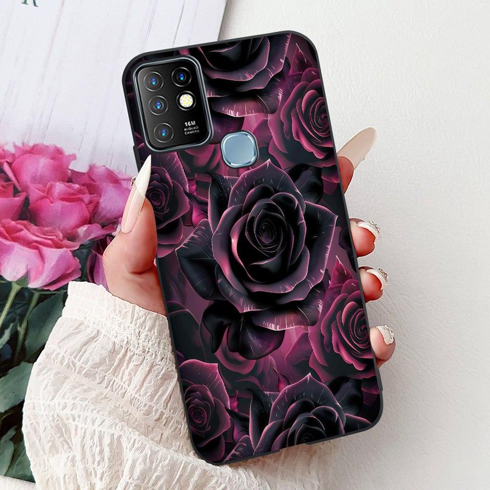For Infinix Hot 10 Case Silicone Cute Cat Fashion Flowers Luxury Painted Back Cover For Inifnix Hot 10 Phone Case X682B X682C