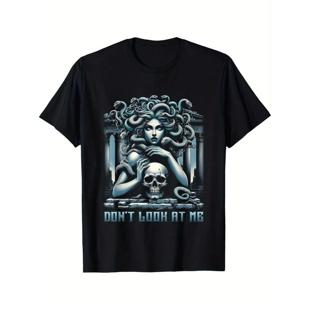 Vintage Medusa Distressed Monster Classic Dont Look At Me Women TShirt Selected Pure Cotton Short Sleeve Tshirt for Unisex Women S