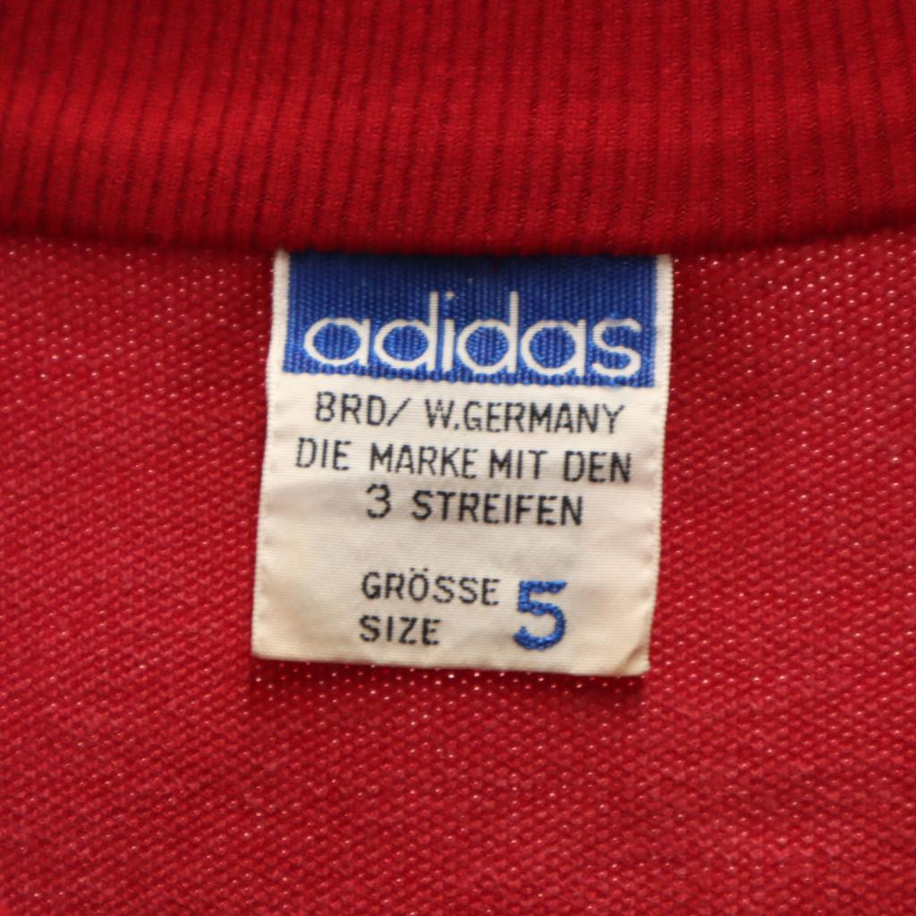Adidas 70-talls Vest-Tyskland Merke Descente Vintage Treningsjakke 5 Rød Jersey Herre Brukt