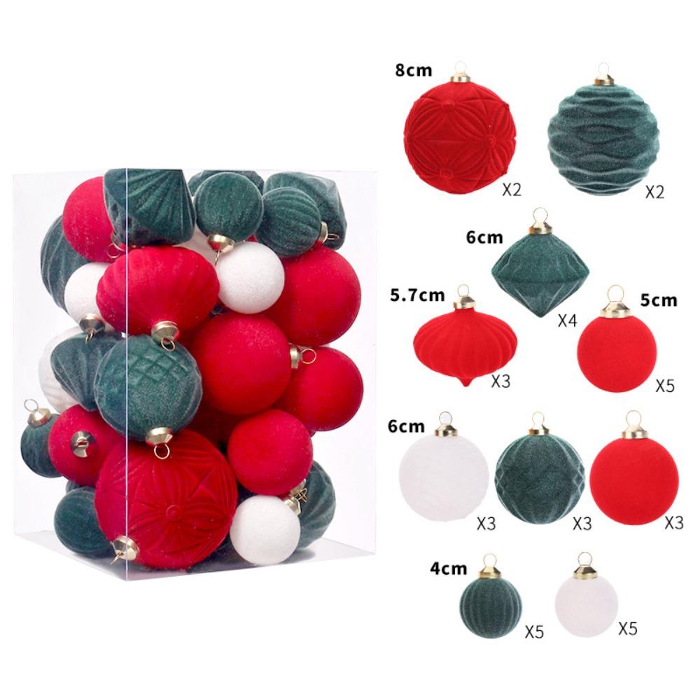 New Flocked Christmas Ball Gift Ball DIY Christmas Tree Ornament Xmas Decorations Xmas Baubles Xmas Tree Hanging Pendants