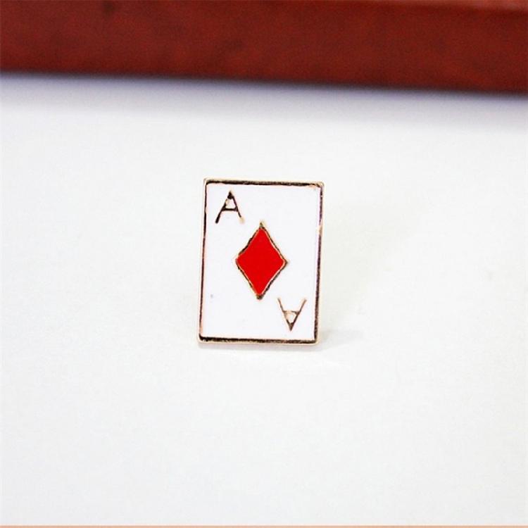 4Pieces Artistic Brooch Collection Poker Card Theme Stylish Suit Accessory Casual Brooches for Fashion Enthusiasts