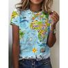 Fashion Printed Top Casual Comfort Short Sleeve Loose T-Shirts Women’s