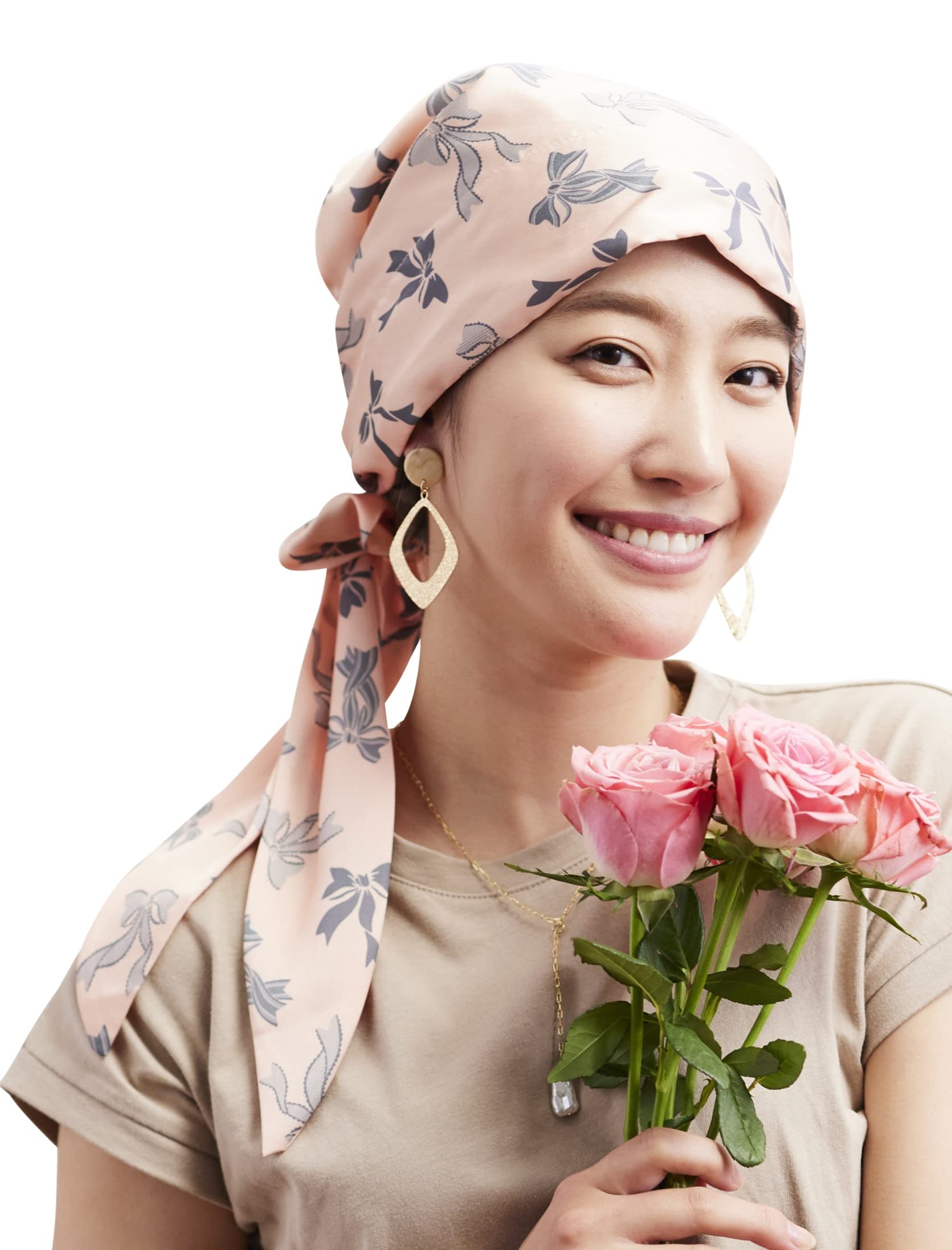 

KISS MY LIFE Медицинский тюрбан с ленточным узором, женская шапка, для использования при онкологических заболеваниях, (Ракушка розовая) (kml100102a)