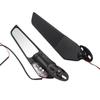 Black Aluminum Alloy Wind Deflector with Lights for Rearview Mirror - White Light Motorcycle Accessory for Kawasaki