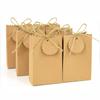 20/50pcs Kraft Paper Gift Box with Ribbon Tags Cookie Candy Packaging Bag Wedding Birthday Party Decor Supplies Christmas Gifts