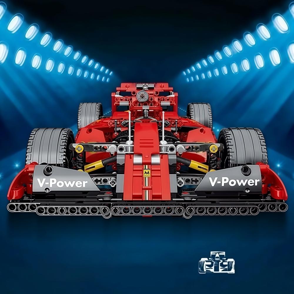 Non-Toxic Technical Red Racing Car Building Blocks Creative Diy Assembly Bricks Model For Kids Birthday Christmas Halloween Gifts