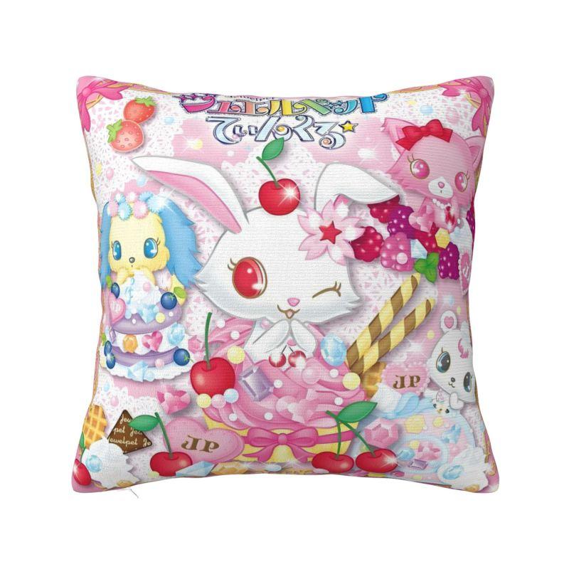 Custom Nordic Sanrio Jewelpet Anime Cushion Cover for Sofa Polyester Cartoon Kawaii Pillow Case Living Room Decoration