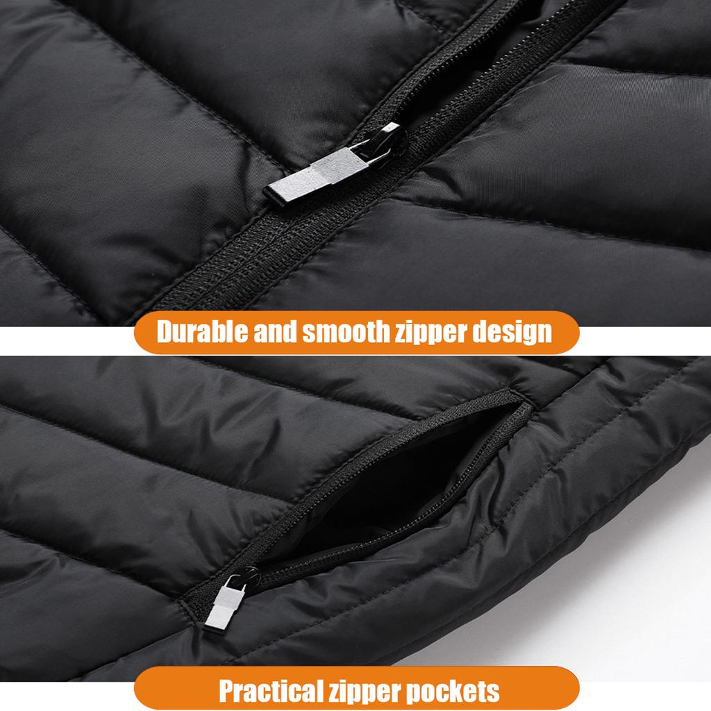 Heated Vest for Men Women Winter Thermal Smart USB Heating Vest 9 Carbon Fiber Heating Pads 3 Temperature Levels No Battery