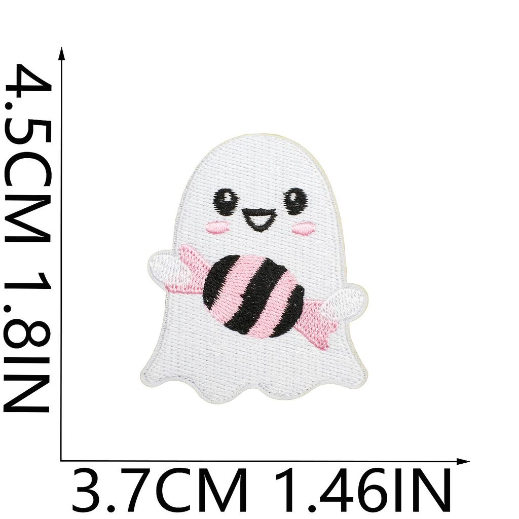 Ghost Embroidery Cloth Sticker Halloween Piao Ghost Patch Sticker Festive Atmosphere Dress Up Embroidery Label Pumpkin Spider Web