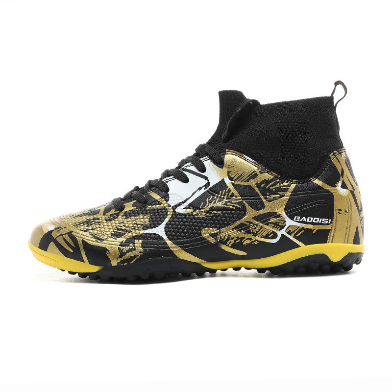 High-Top Football Shoes Tf Broken Nails Artificial Turf Ag Nails Leather Feet Boys And Girls Children And Adolescents Students Training Shoes