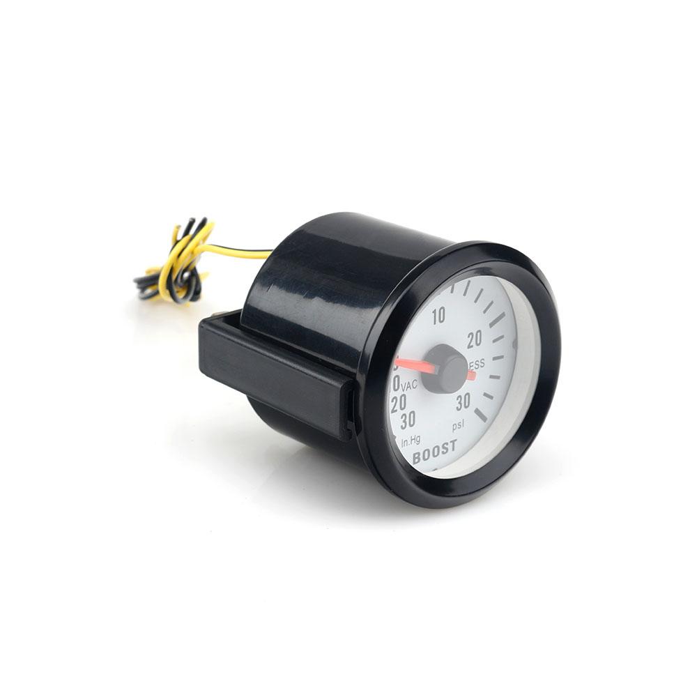 Car Gauge 52mm 2 Inch Turbo Boost Gauge -1~2 Bar / Vacuum Pressure Meter -30~30 PSI for Auto Blue Light Black Rim 12V