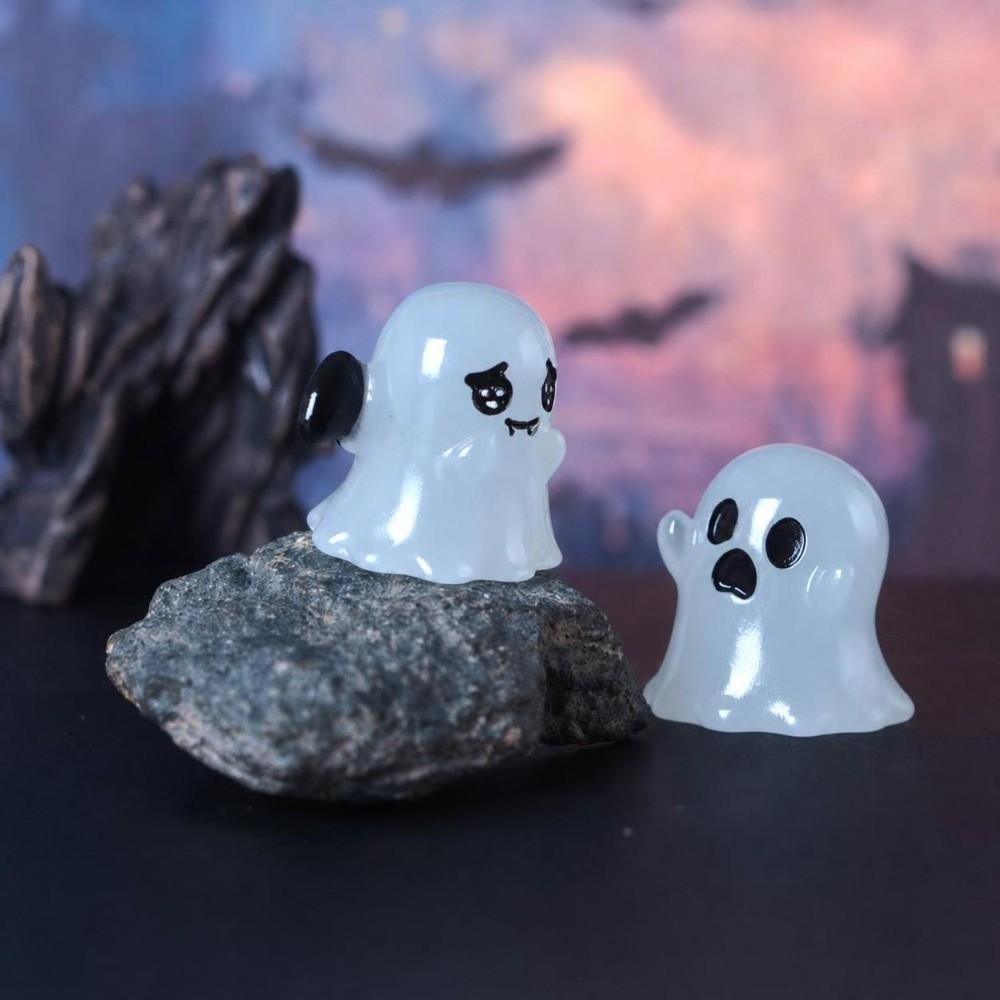 6pcs Set Micro Landscape Luminous Resin Figurines Halloween Cake Topper  Home Office Desk