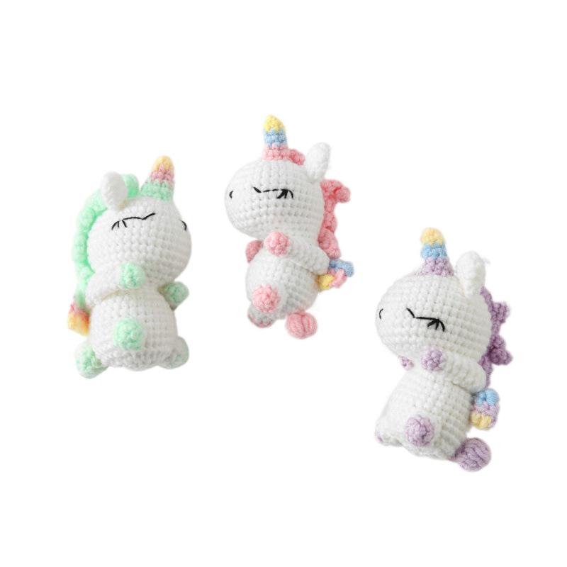 Funny Crochet Positive Energy Unicorn Dolls Home Room Decoration Handmade Knitted Unicorn Desktop Ornament Christmas Gifts