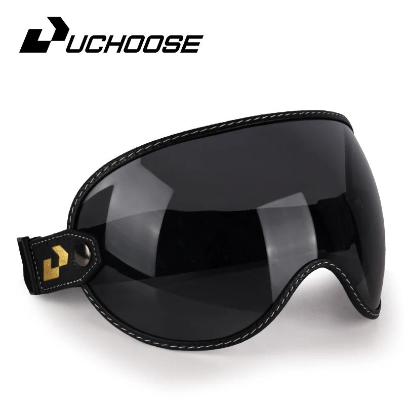 Uchoose Adatta a Tutti Casco Integrale Mezzo Casco Moto Vintage Retro Scudo Bolla Visiera Lente Occhiali da Sole Occhiali Accessori