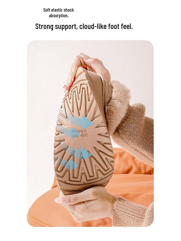 Women's 2025 Retro Snow Boots - Versatile, Warm, Velvet-Lined Winter Cotton Shoes