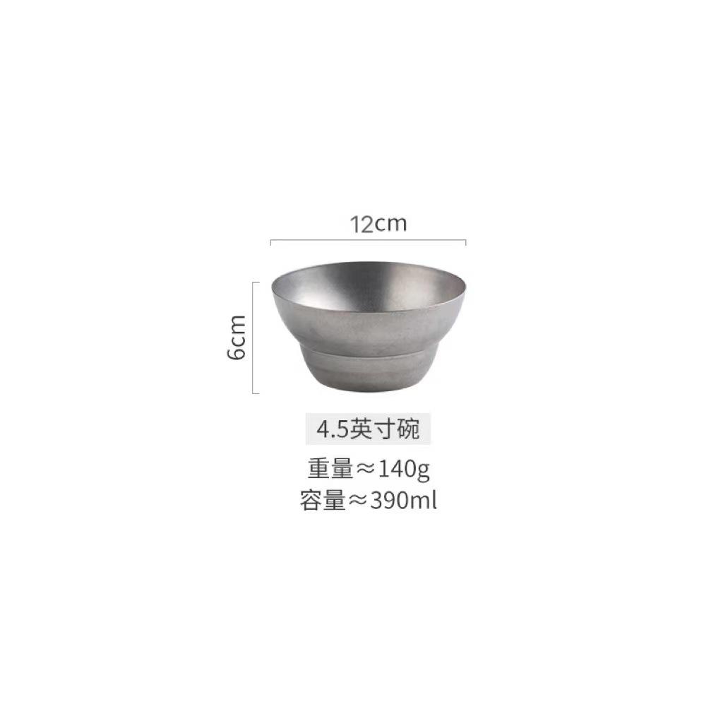 

2pcs Retro Aged 304 Stainless Steel Bowl Outdoor Anti-drop Barbecue Kimchi Ice Cream Bowls Portable Tableware Accessories