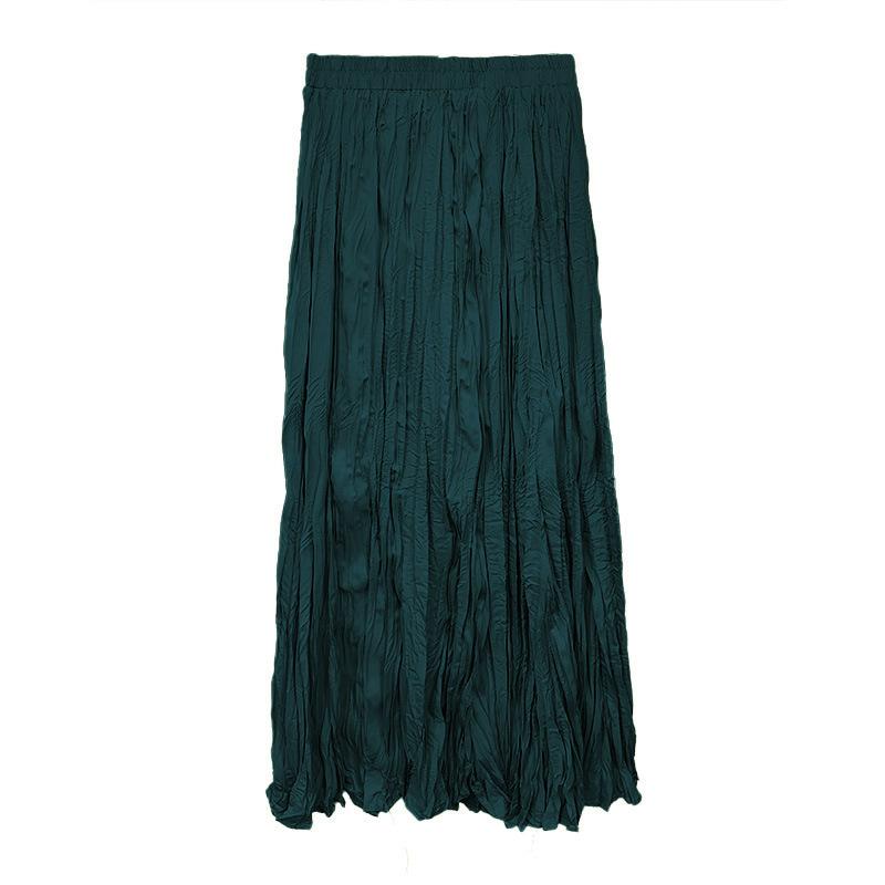 Extended crushed skirt Women's dance long skirt Korean high temperature setting pleated skirt Elegant pleated skirt