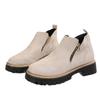 Round-toed Shoes, Side Zipper Martin Boots, Short Boots, New Large-sized Chunk-heeled Shoes, Short Boots for Women