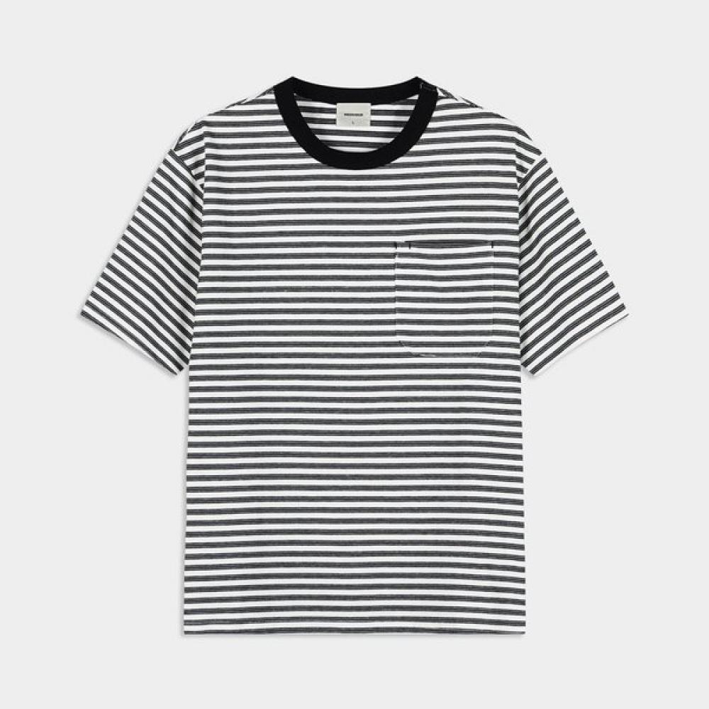 Weekhour PockeT STripe Crew Neck T shirT whiTe WHITE/M