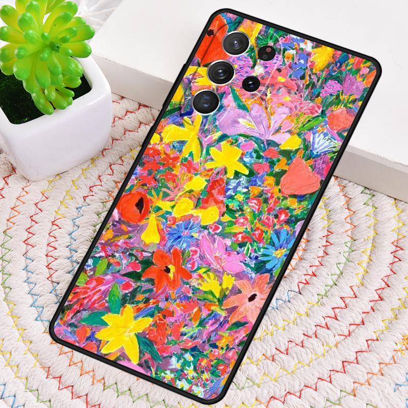 Colourful Flower Painting Art Phone Case for Samsung Galaxy note 10 pro S26 Ultra S23 S24 FE S25 S21 S22 PLUS shockproof Cove