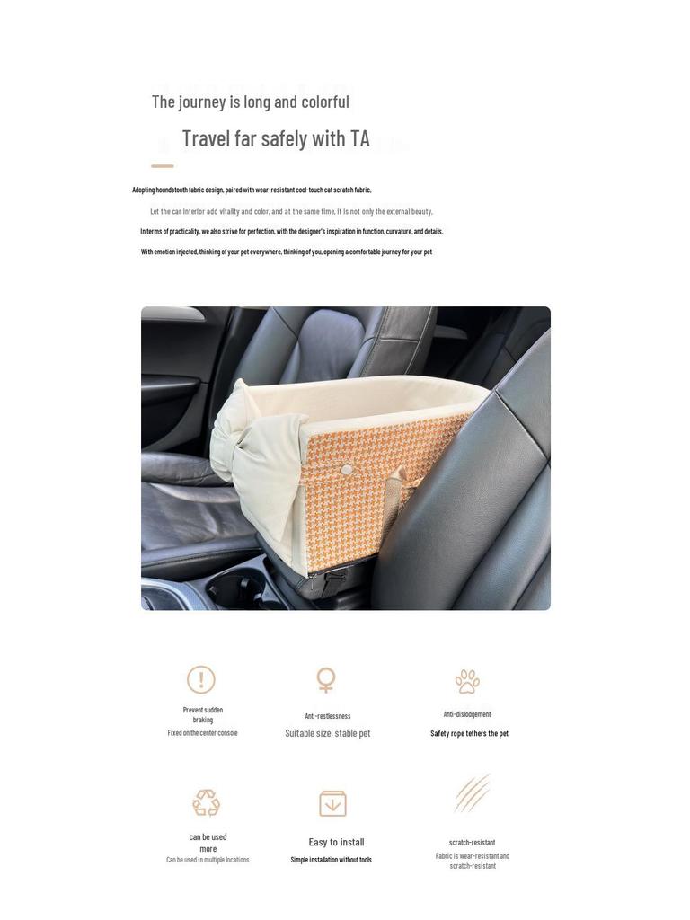 BLOBLO Pet Travel Console Nest for Dogs and Cats - Safe Universal Car Seat