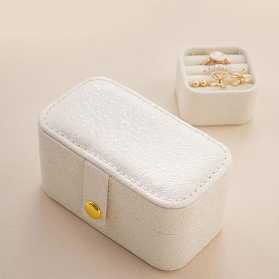 Exquisite Pu Leather Jewelry Box Simple Ring Necklace Earrings Storage Minimalist Style Daily Travel Portable Storage Box