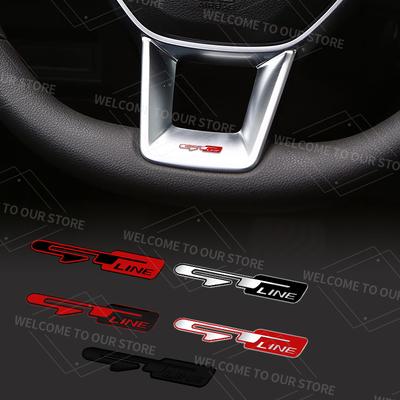GT Line Badge Auto Interior Metal Logo Emblem Car Steering Wheel Sticker For Sorento Ceed Picanto Stinger Stonic K3 K7 K5 K9