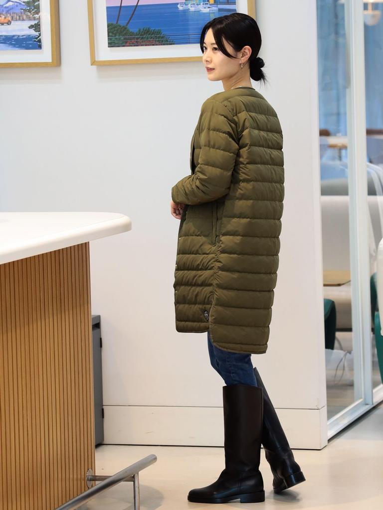 Beams Heart French Long Down Size M Women's Jacket, Olive,