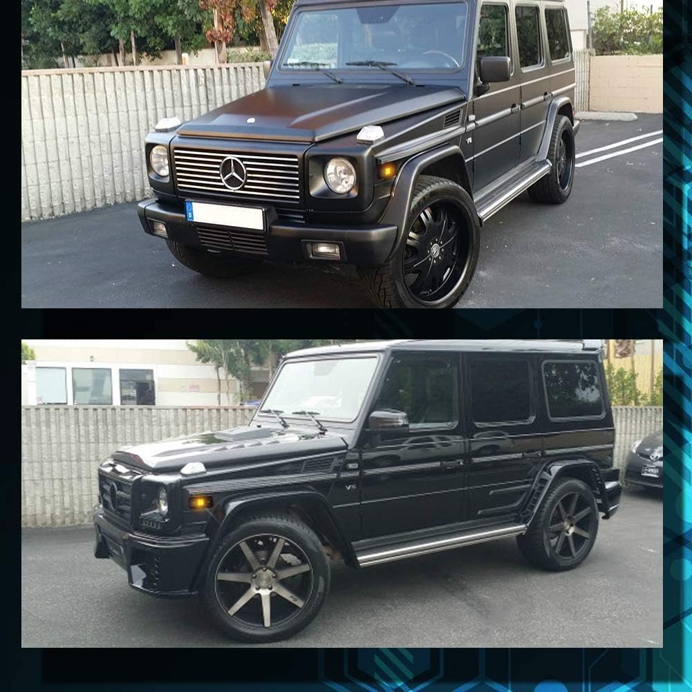 2pcs Front Smoked Lens Amber LED Side Marker Light Compatible With 2002-14 Mercedes Benz W463 G-Class G500 G550 G63 AMG Sidemarker Lamps