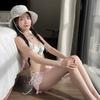 Small Floral Fresh and Cute Bikini Three-piece Women's Beach Vacation Hot Spring Neck Strap Swimsuit