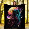 1pc Aastronaut Printing Lightweight Flannel Blanket, Comfortable and Warm Blanket, for Camping Sofa Bed and Couch Office, Gift Blankets in