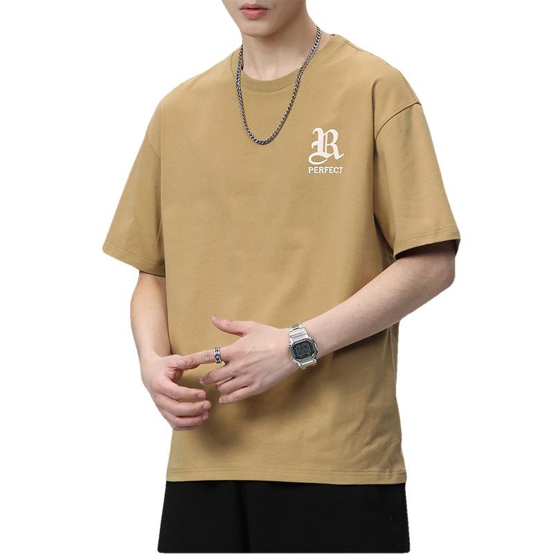 Round Neck Short-sleeved T-shirt for Boys In Summer Loose Knitted Cotton T-shirt Short Top