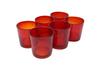 [Amazon.co.jp Exclusive] [Commercial Set] Instagrammable Ryukyu-style Handmade Rocks Glasses (Large) Red, Set of 6