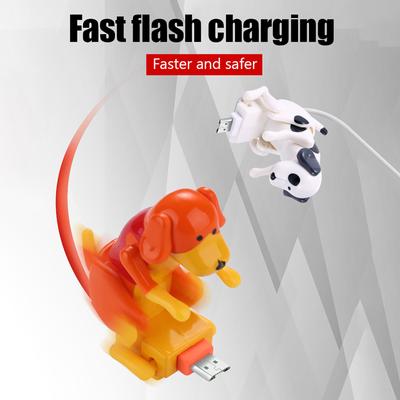 Cable de carga rápida para teléfono inteligente Micro USB de 1,2 M con perro divertido