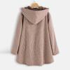 Women Winter Warm Outwear Lattice Printing Hooded Pockets Oversize Hasp Coats