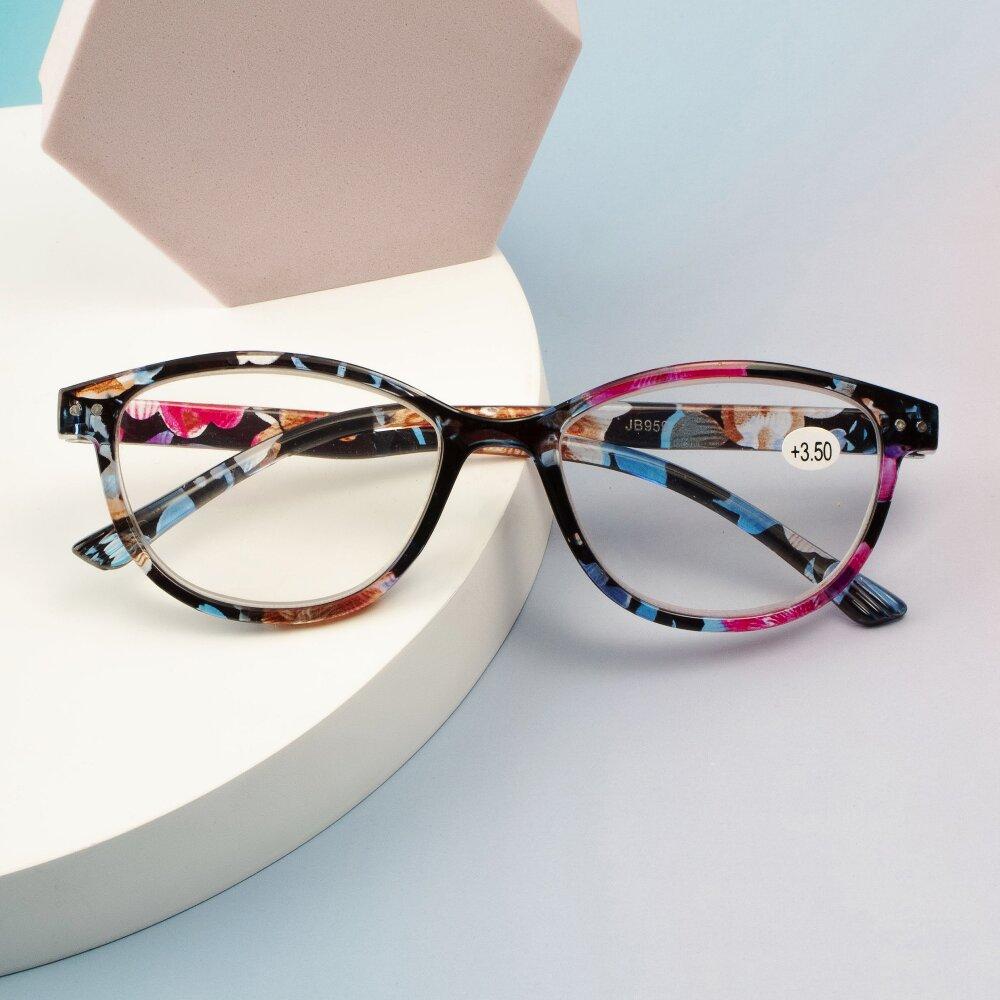 Reading Glasses For Women Personality Cat Eye Reader Rivet Decorative Frame Amplifier For Presbyopic Glasses Fashion Ladies