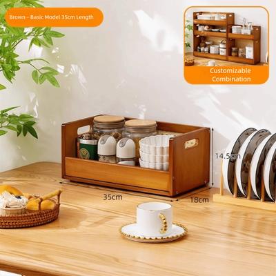 Στοιβαζόμενος Πολυλειτουργικός Οργανωτής Μεγάλης Χωρητικότητας Απλό Ευέλικτο Ράφι Τραπεζαρίας Εξοικονόμησης Χώρου Ράφι Πάγκου