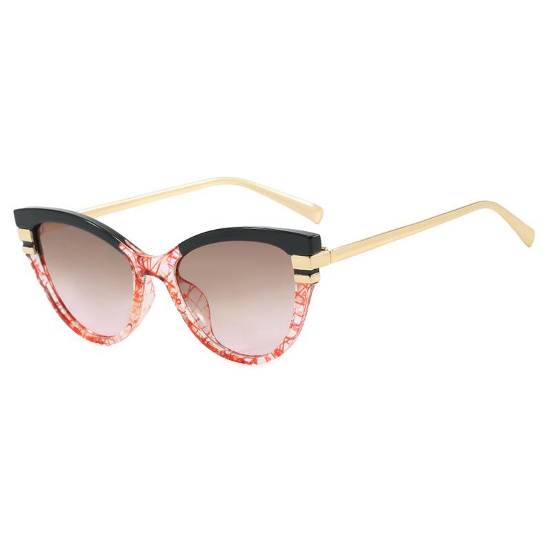 Ins New Luxury Cat Eye Gradient Women Sunglasses  Personality Color Matching Frame Design High Quality Men Uv400